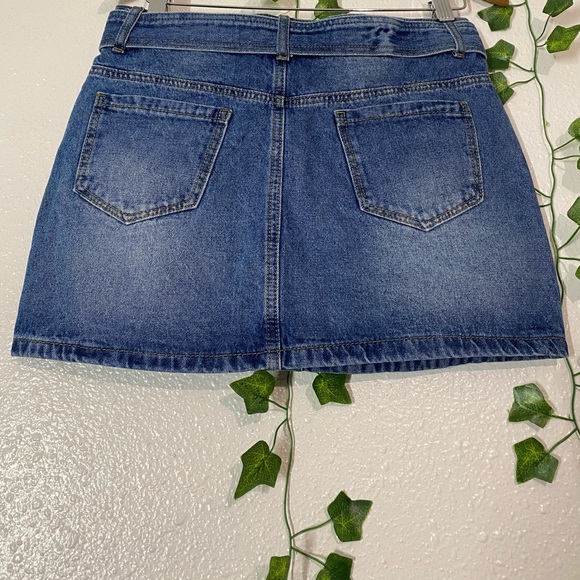 I JOAH Urban Basics U2B medium mini denim skirt with belt and pockets - Picture 14 of 14